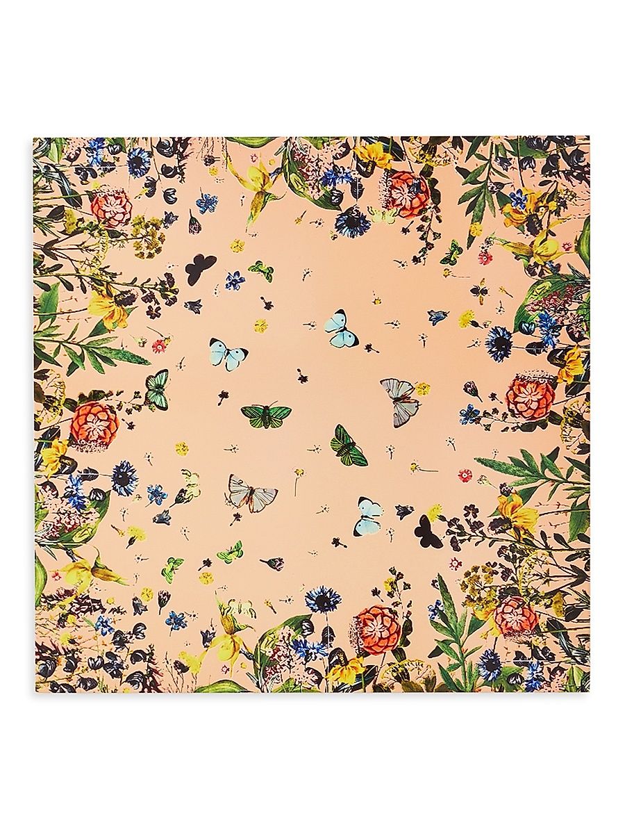 Floral Butterfly Lacquer Placemat - Pink