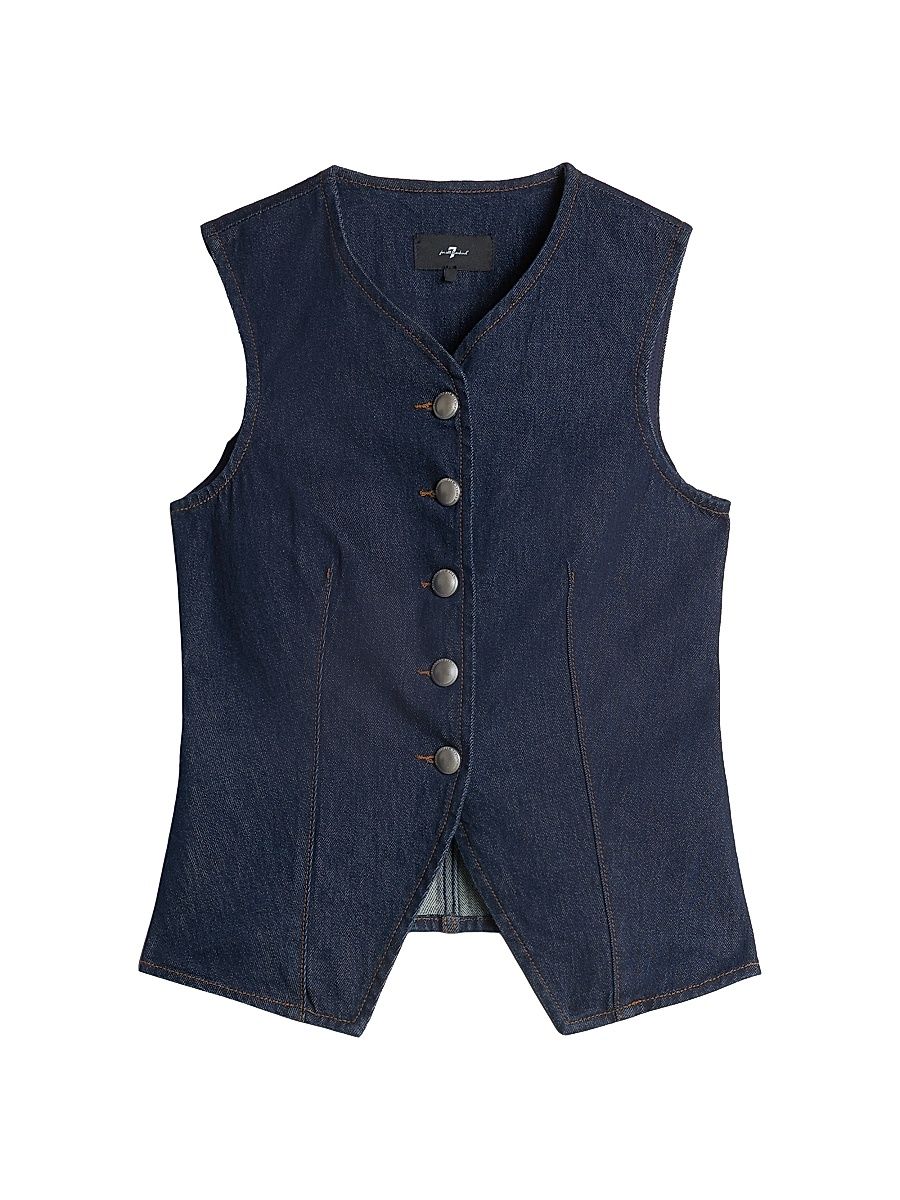 Women's Lady Tailored Stretch Denim Vest - Smoove - Size XS