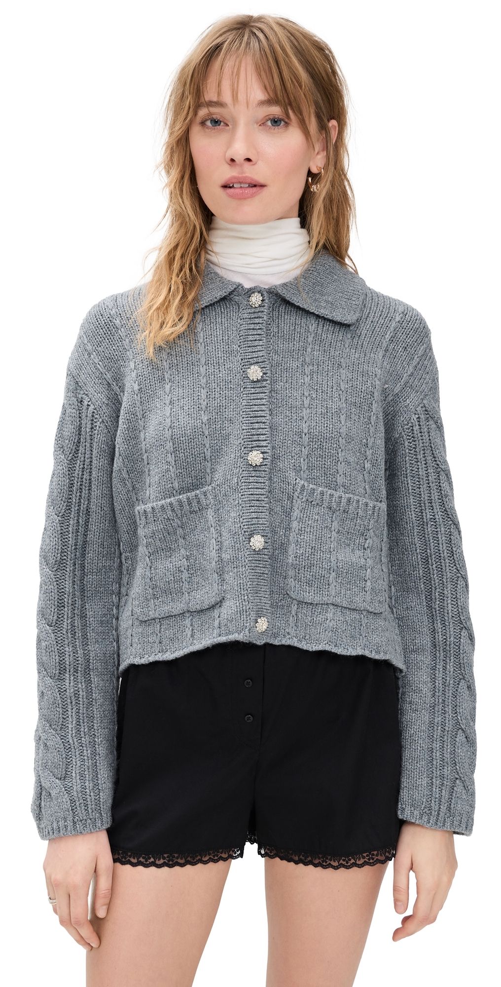 LE BOP Monroe Cardigan Heather Grey XXS