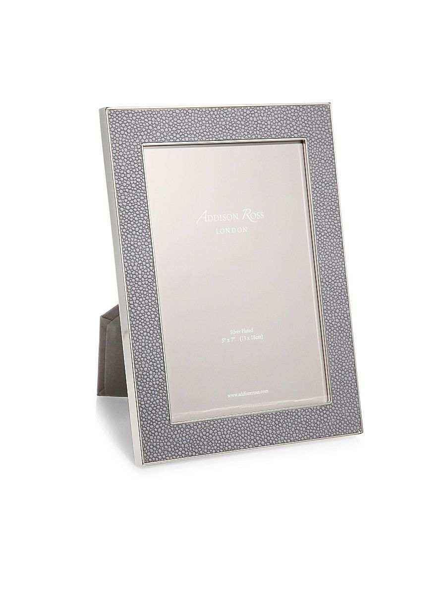 Grey Faux-Shagreen Photo Frame - Grey - Size 5 x 7