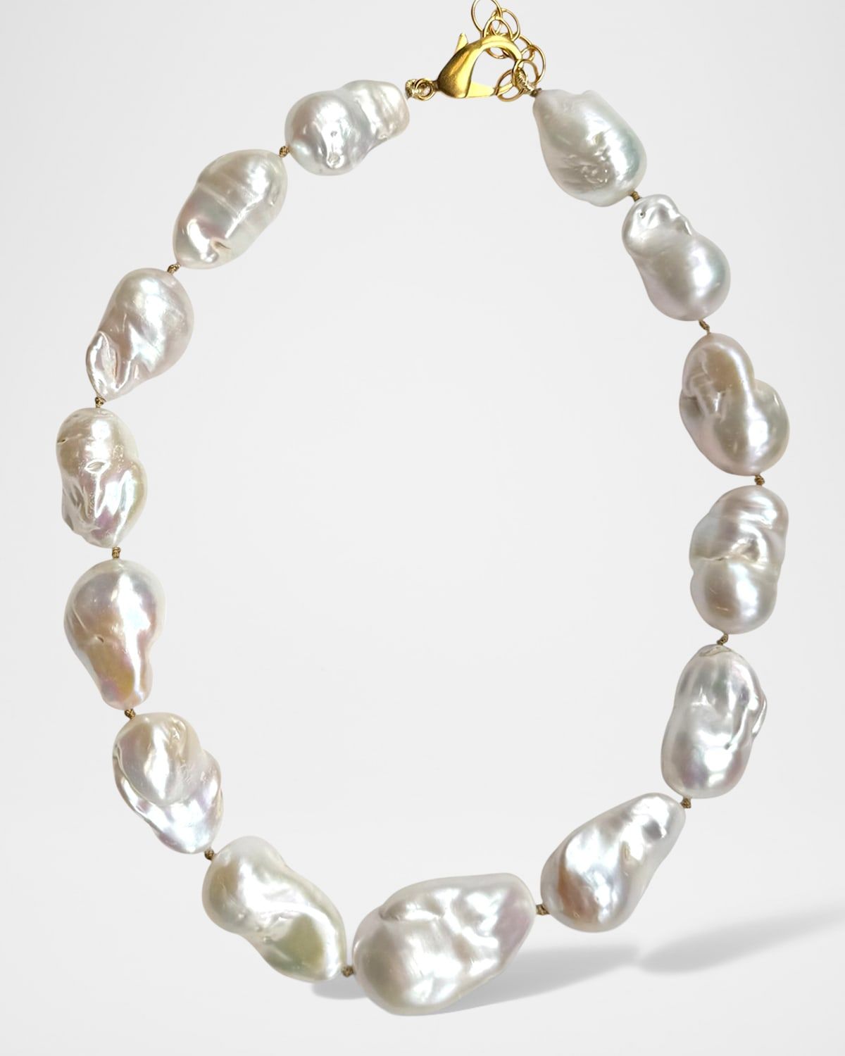 Large Baroque Pearl Knotted Necklace