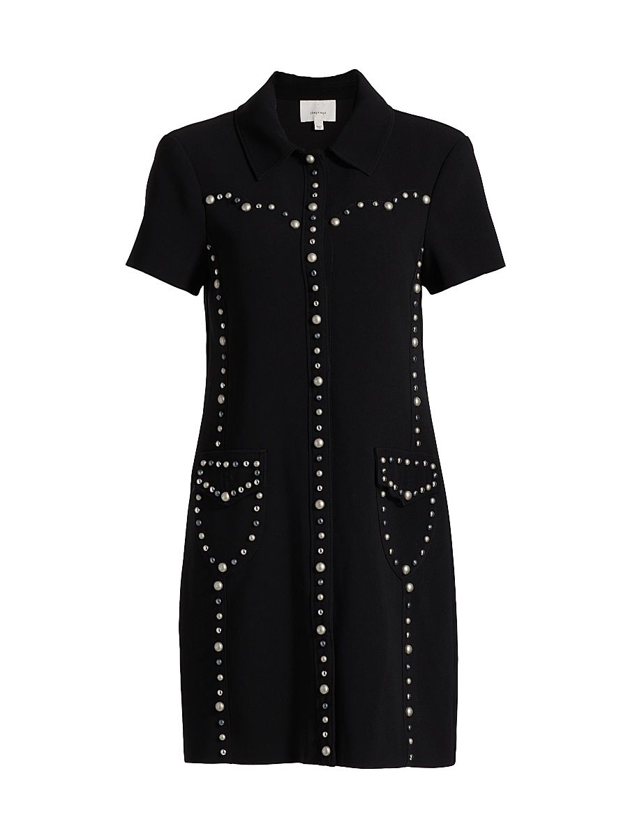 Women's Florencia Studded Mini-Shirtdress - Black - Size 14