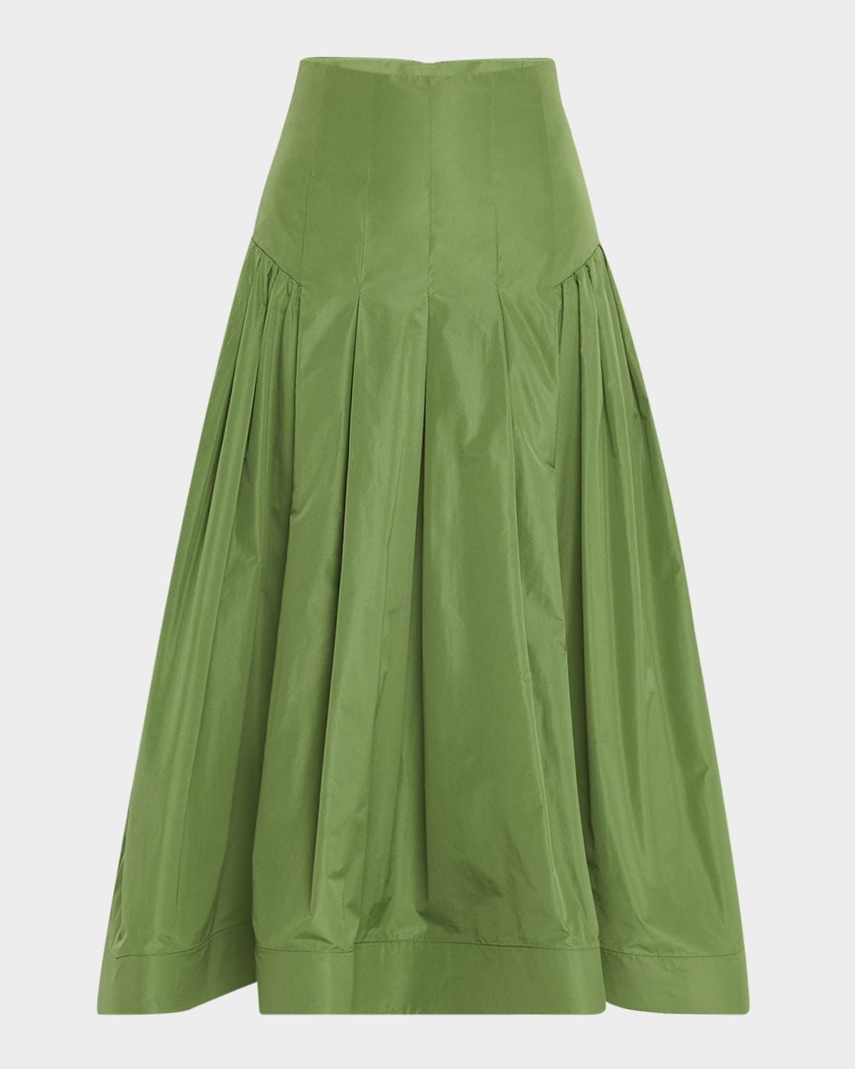 Drop-Waist Pleated Full Ankle Skirt