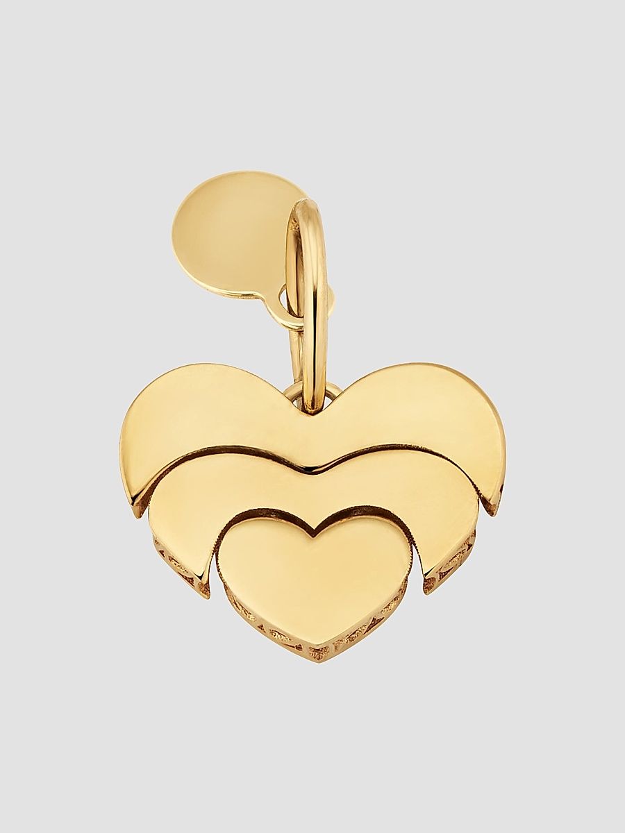 Women's Mosaic Heart Pendant Charm in 14K Yellow Gold - Gold