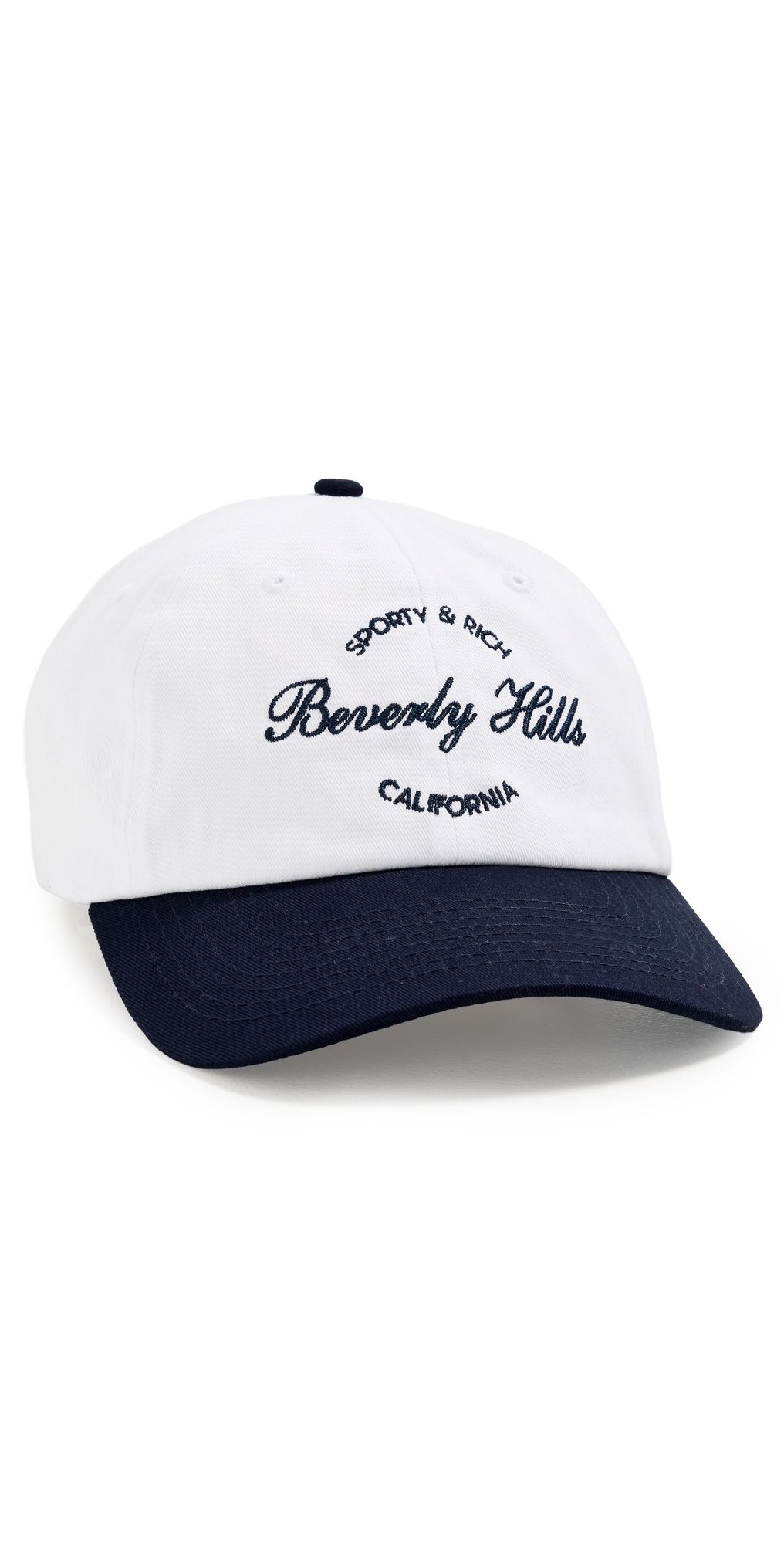 Sporty & Rich Beverly Script Hat White/Dark Navy One Size