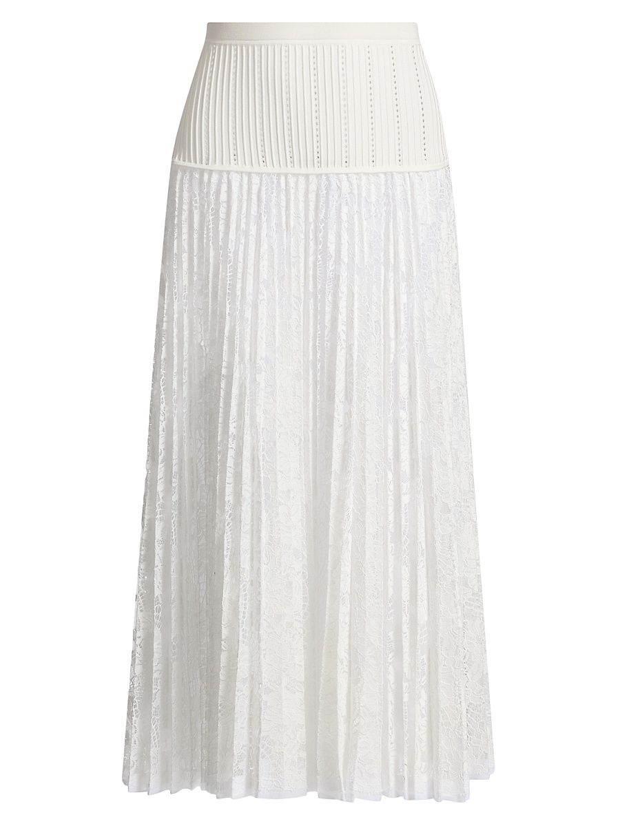 Women's Verona Lace Midi-Skirt - Ivory - Size XS