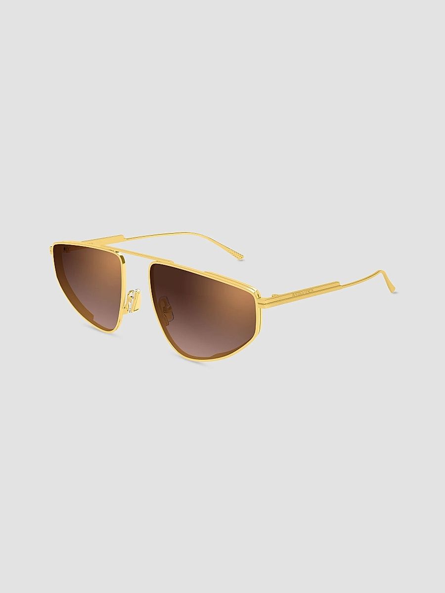 Women's Light Ribbon 59MM Geometric Sunglasses - Gold Brown