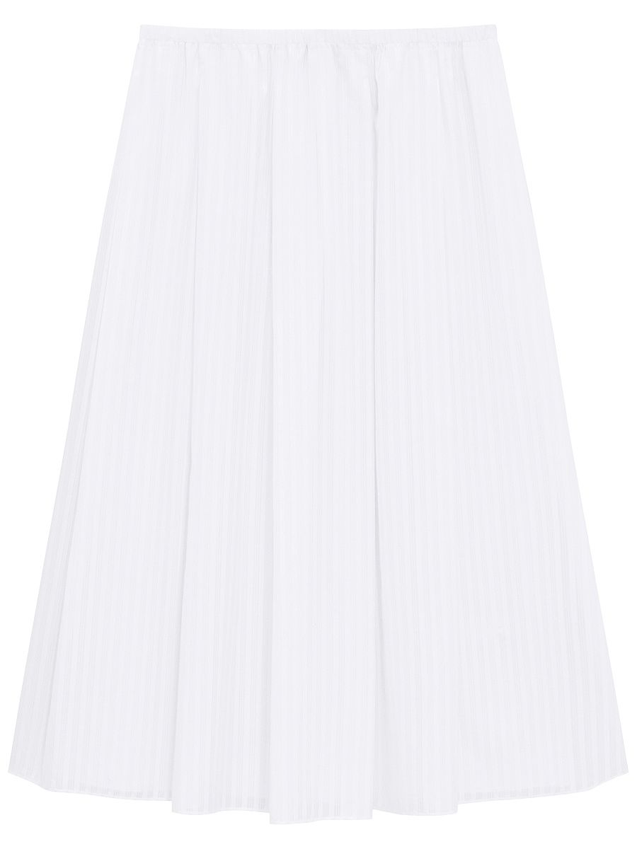 Women's Irreuglar Pleats Midi-Skirt - White - Size Large
