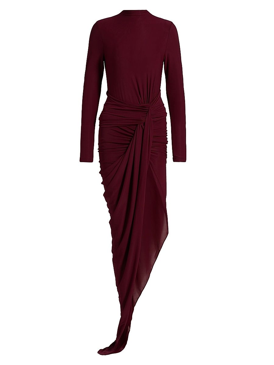 Women's Sera Ruched Maxi Dress - Port - Size Large