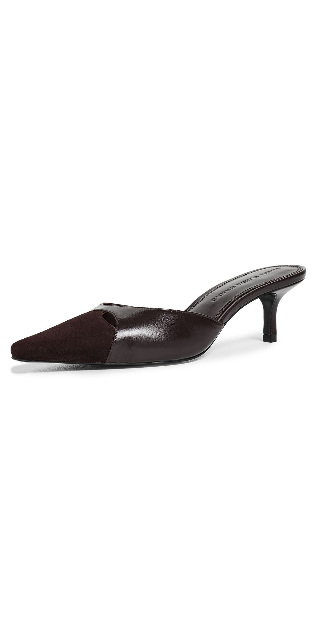 Black Suede Studio Rue 50 Heels Hot Fudge Leather/Suede 40