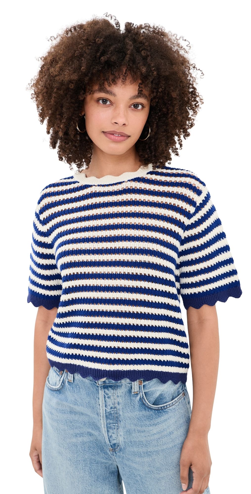 Birds of Paradis Jules Sweater T-Shirt Nvy w/ Aw Stripe S