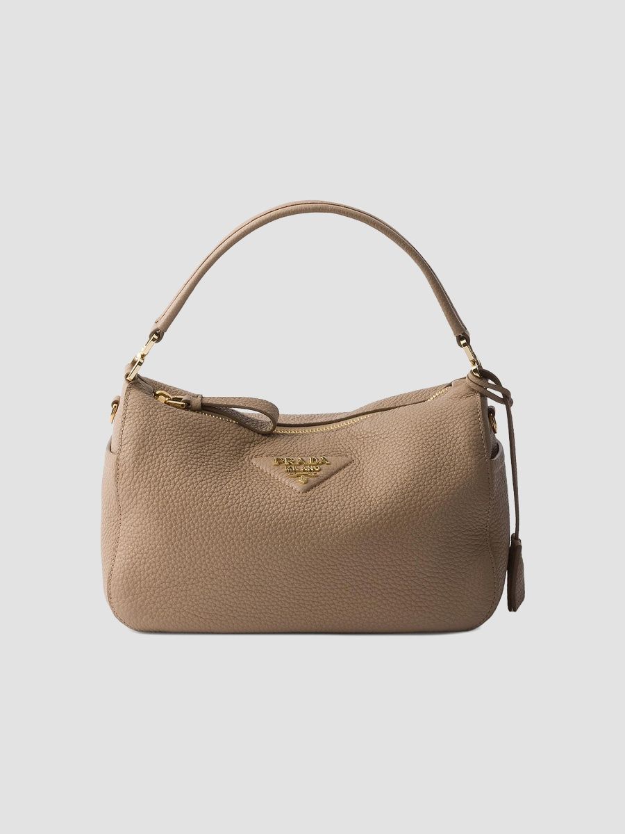 Prada Women's Small Leather Shoulder Bag - Beige
