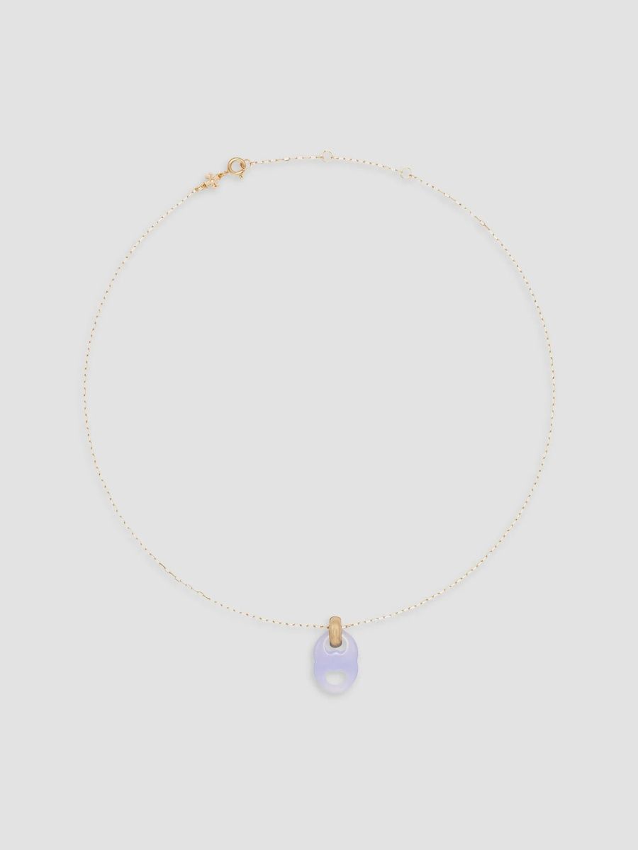 Tory Burch Women's Gemini 18K-Gold-Plated & Jade Pendant Necklace - Light Brass Blue