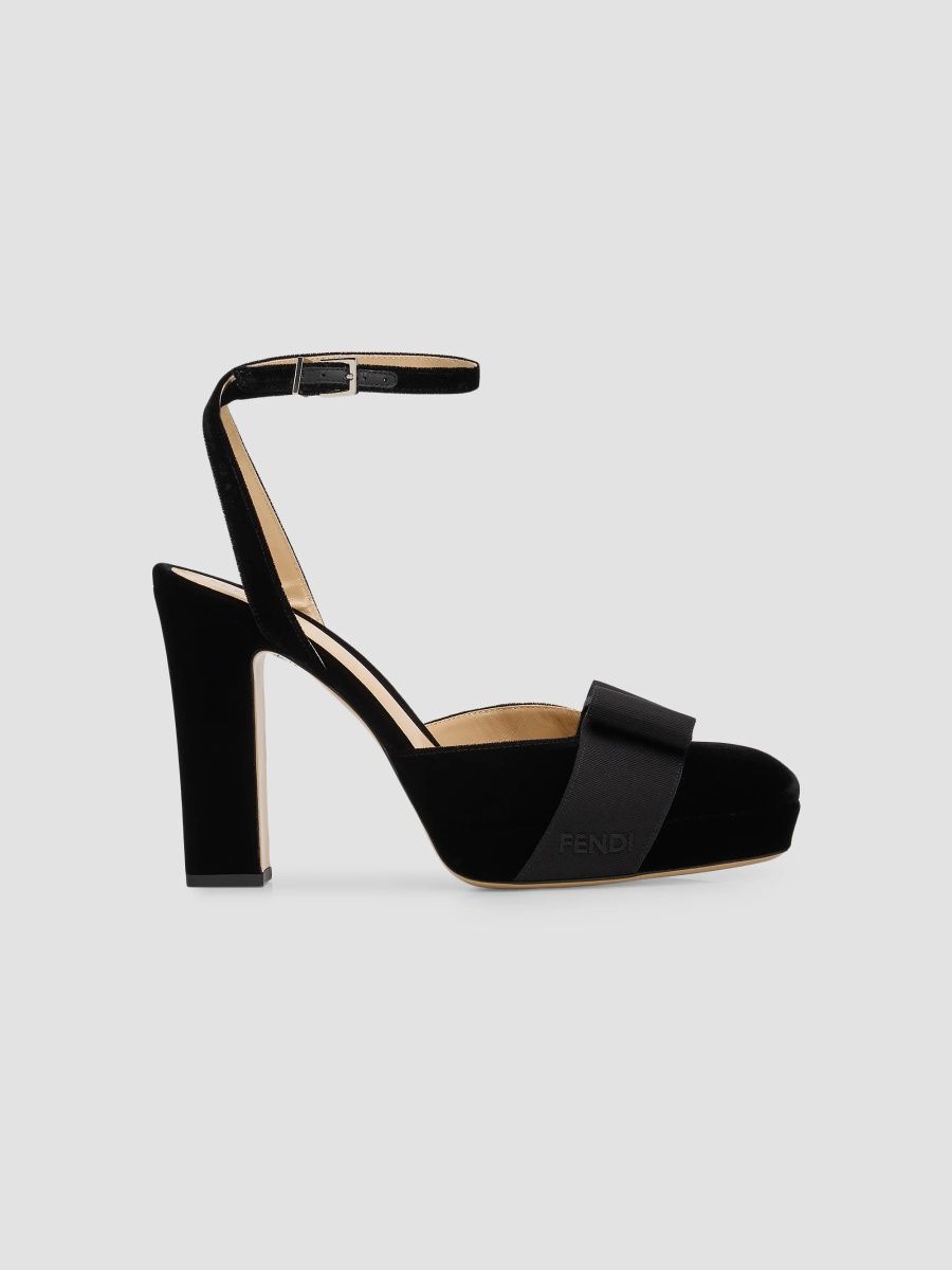 Women's After 9 110MM Velvet Platform Pumps - Nero - Size 5