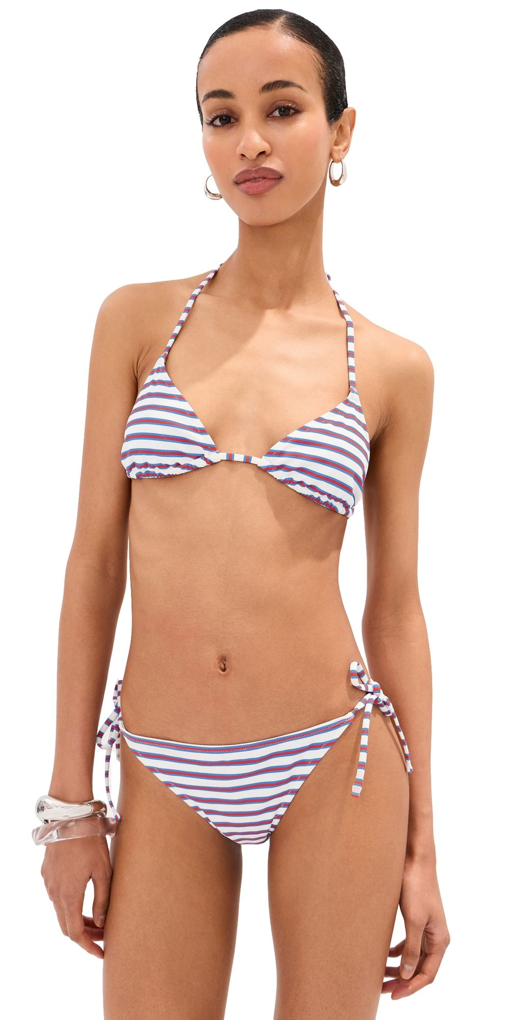 LE BOP Triangle Bikini Top VARIGATED STRIPE M