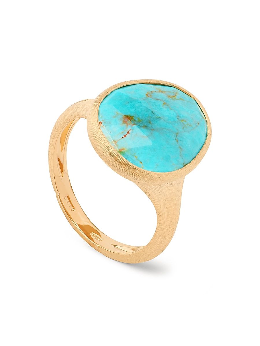 Women's Lunaria Color 18K Yellow Gold & Turquoise Ring - Yellow Gold - Size 7