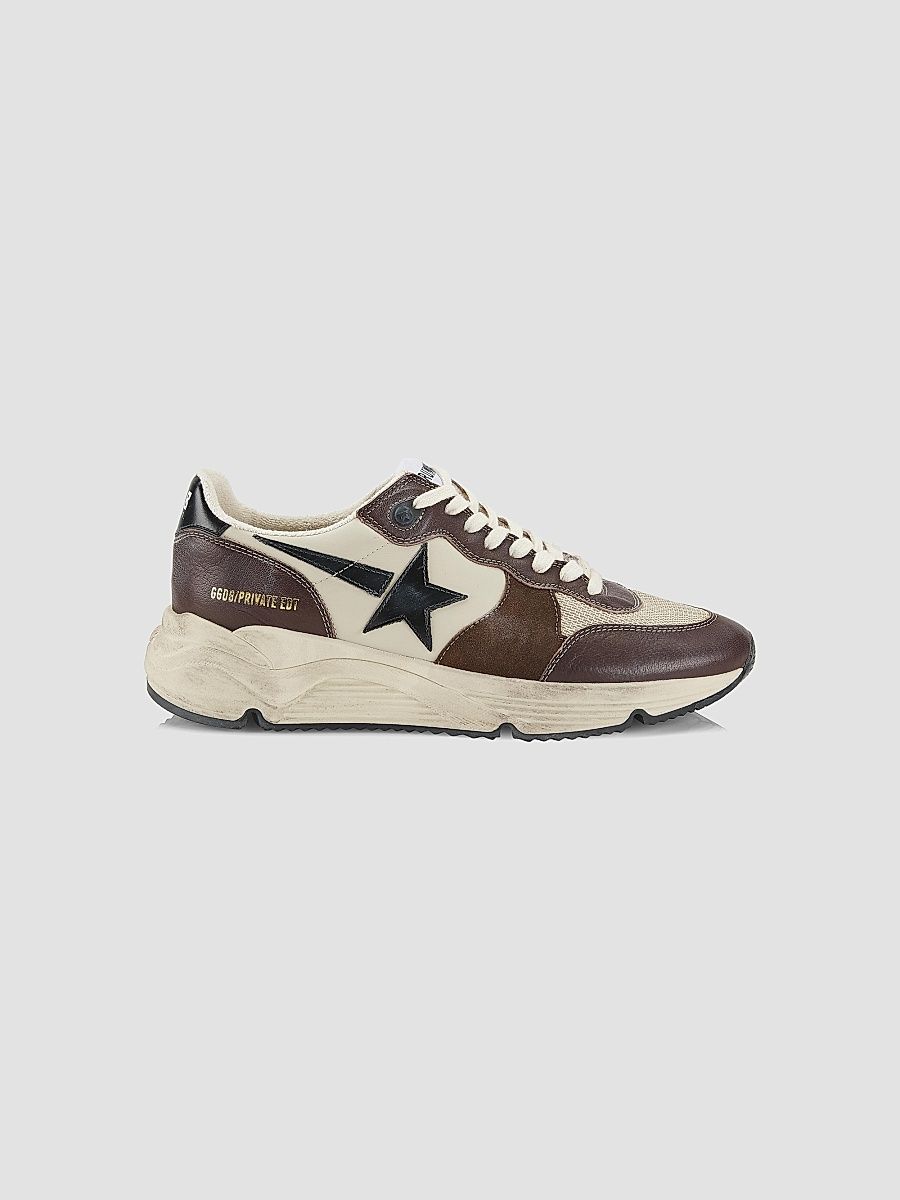 Men's Running Sole Low-Top Sneakers - Brown - Size 9