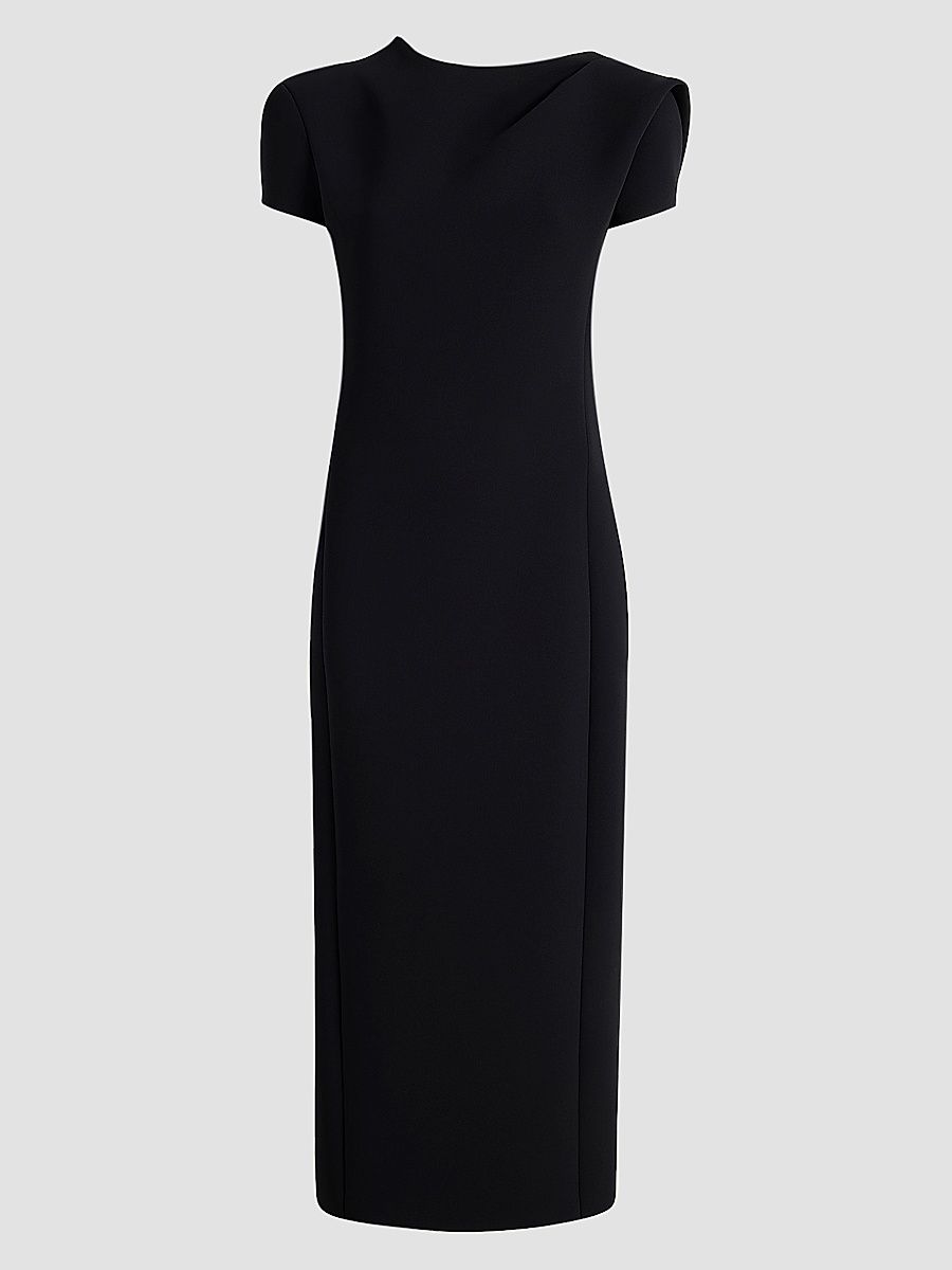Women's Iryl Draped Open-Back Midi Dress - Black - Size 8
