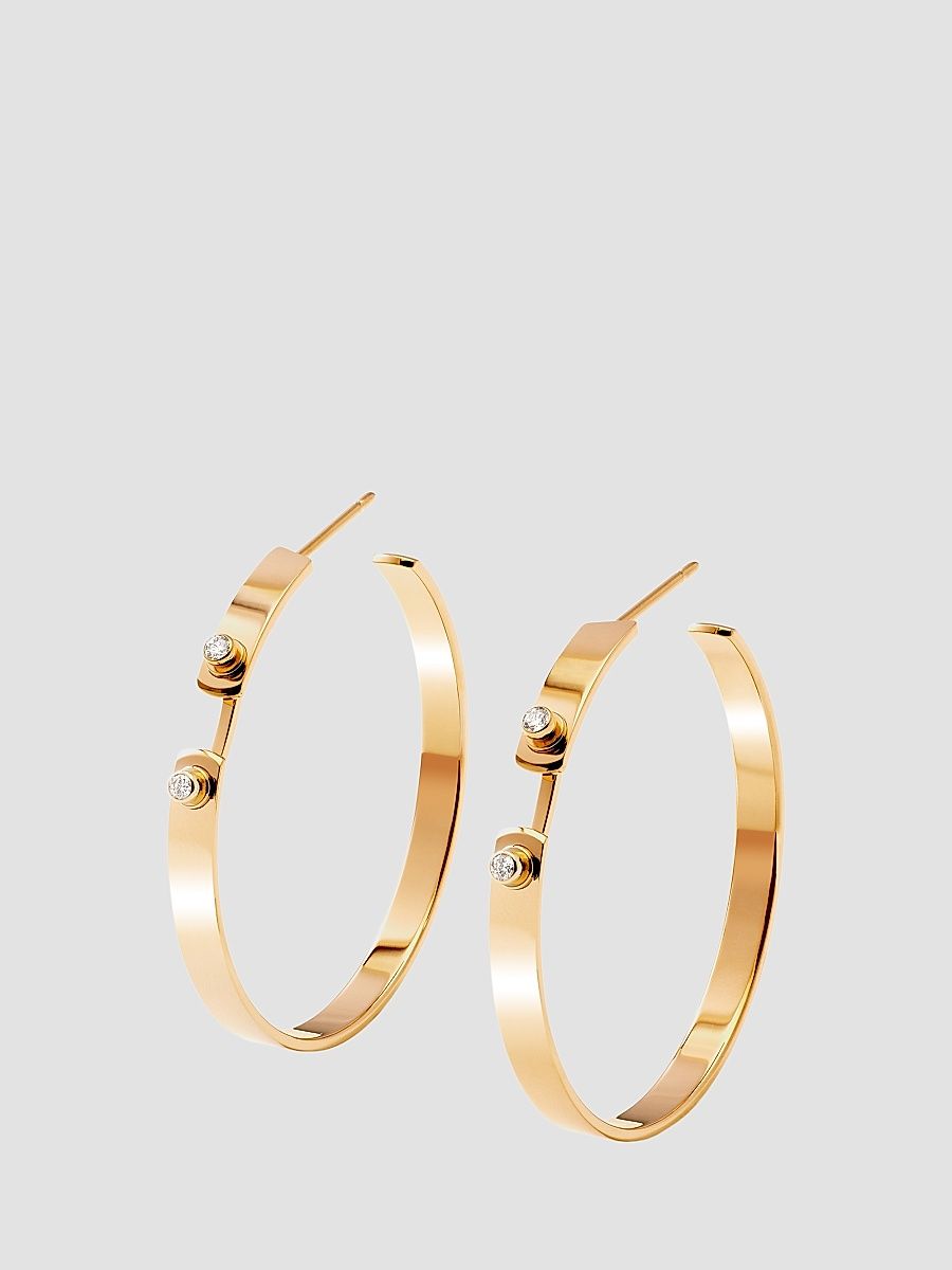 Women's Mood Monday Morning 18K Yellow Gold & 0.12 TCW Diamond Hoop Earrings - Yellow Gold