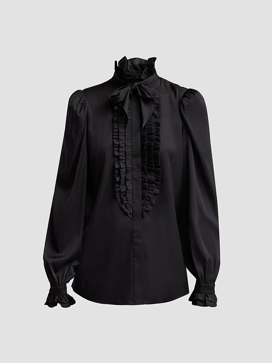 Women's North Silk Gerogette Blouse - Black - Size XL