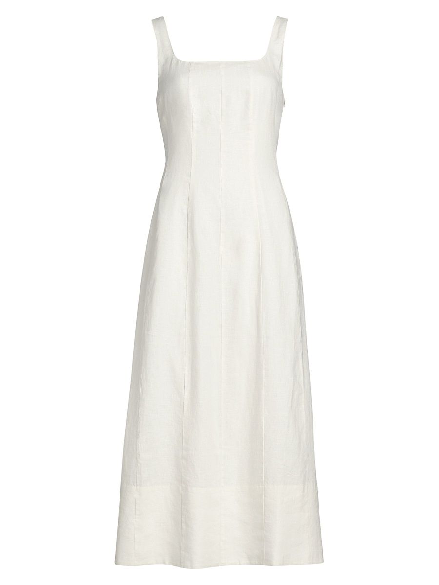 Women's Kinney Linen Midi-Dress - Ivory - Size XL