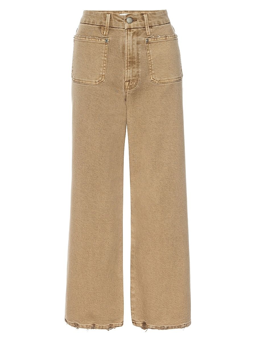 Women's Canvas Crop Palazzo Pants - Good Khaki - Size 8