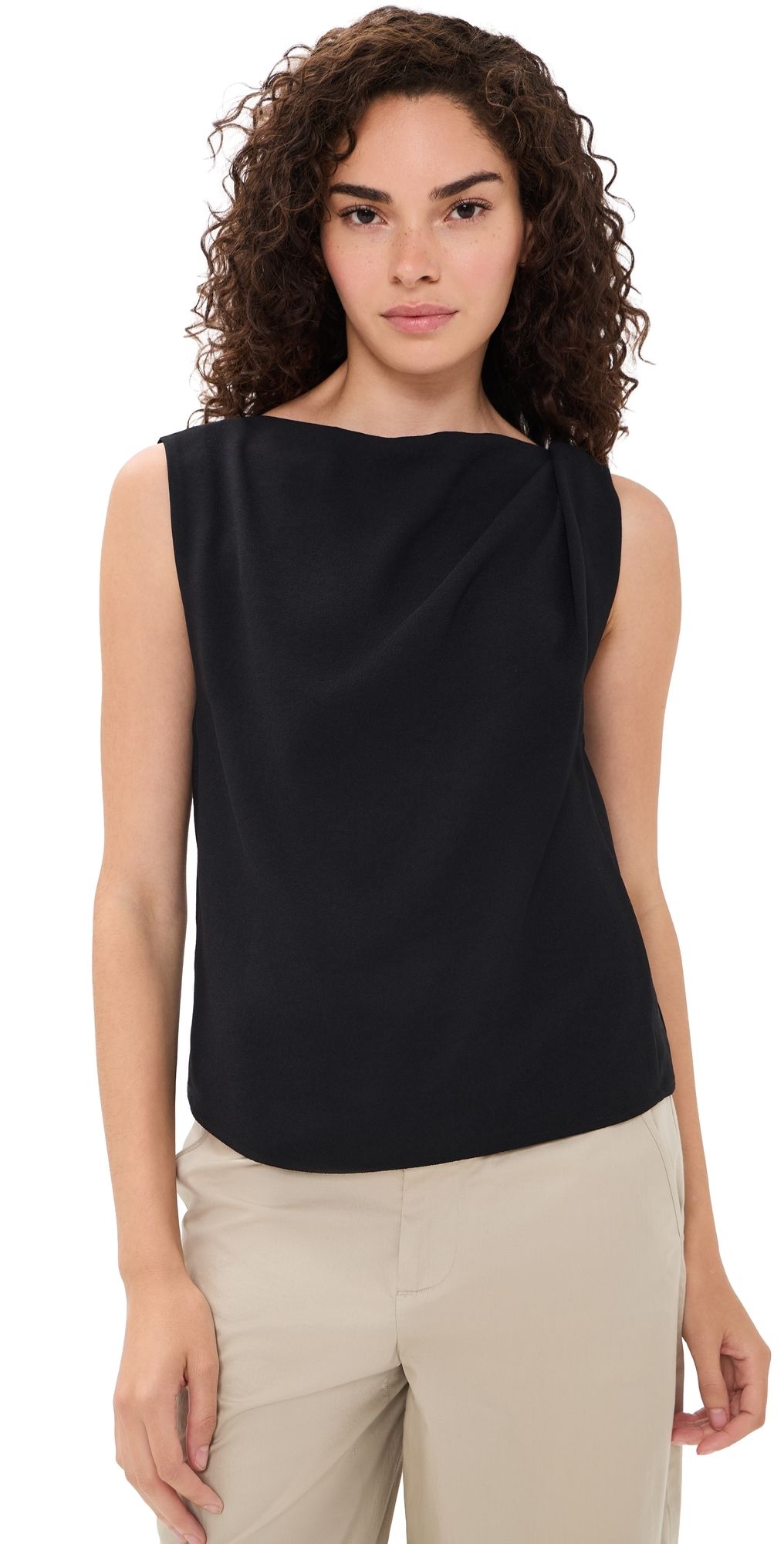 Vince Draped Shoulder Top Black 14