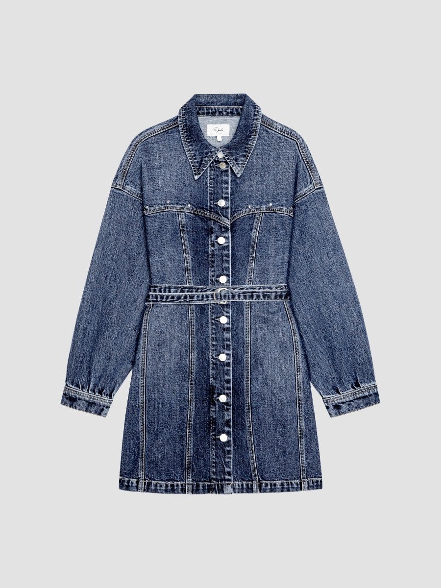 Rails Women's Montant Denim Mini Shirtdress - Blue Bonnet - Size XS