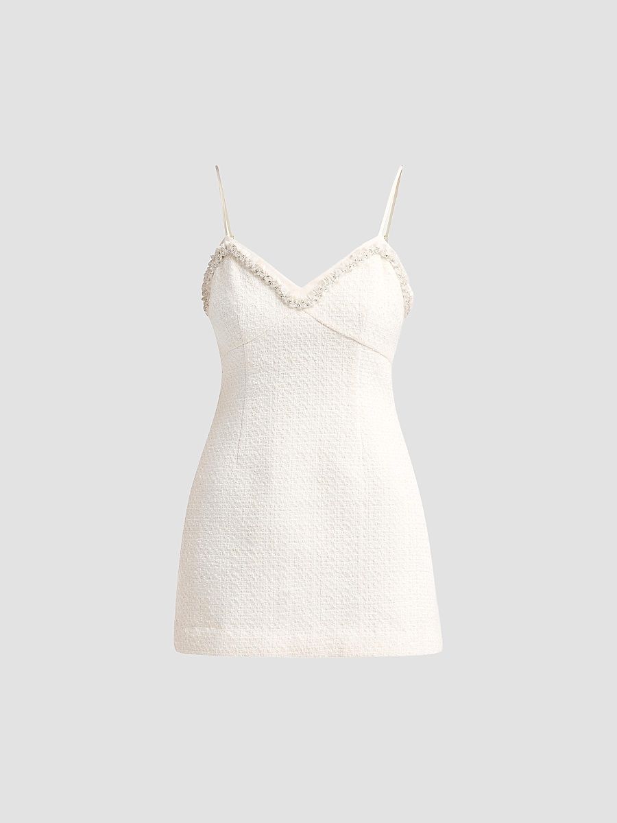Women's Sue Embellished Wool-Blend Mini Dress - Ivory Mist - Size 12