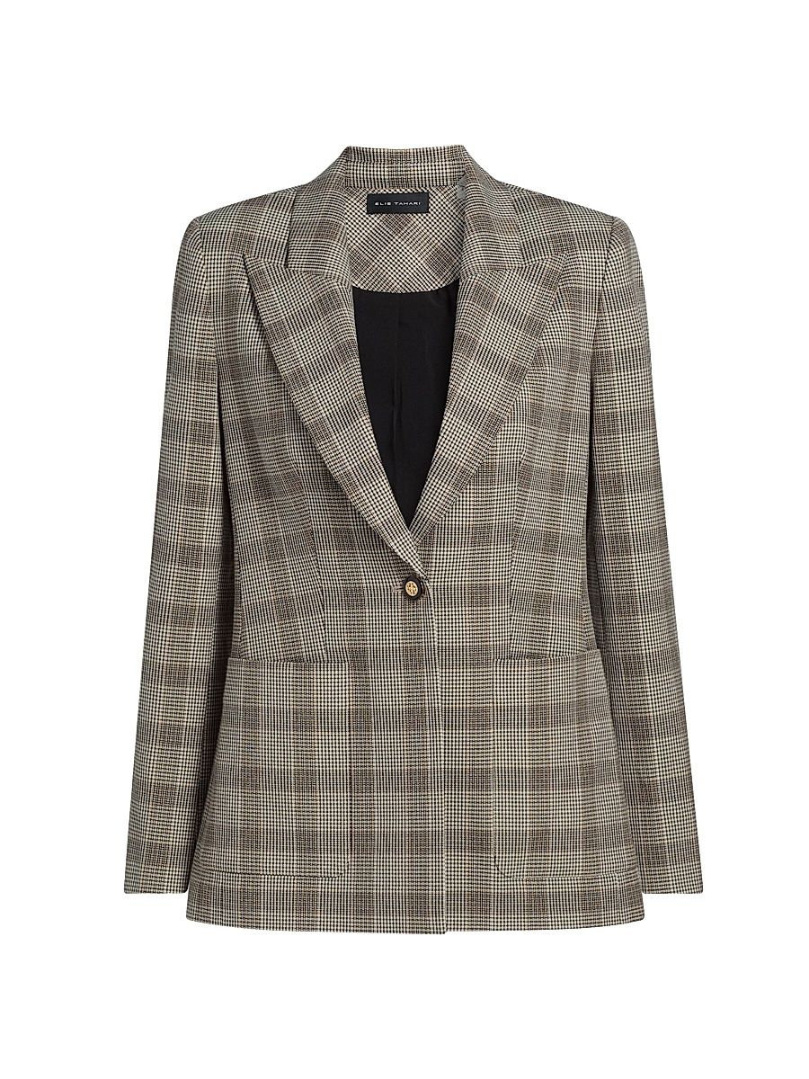 Women's Elodie Plaid Blazer - French Plaid - Size 16