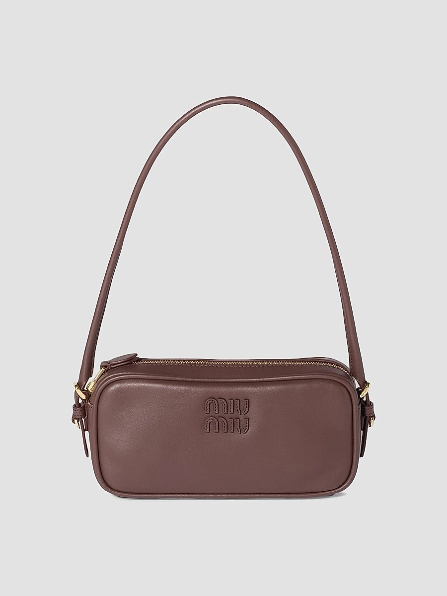 Miu Miu Women's Leather Pouch - Dark Brown