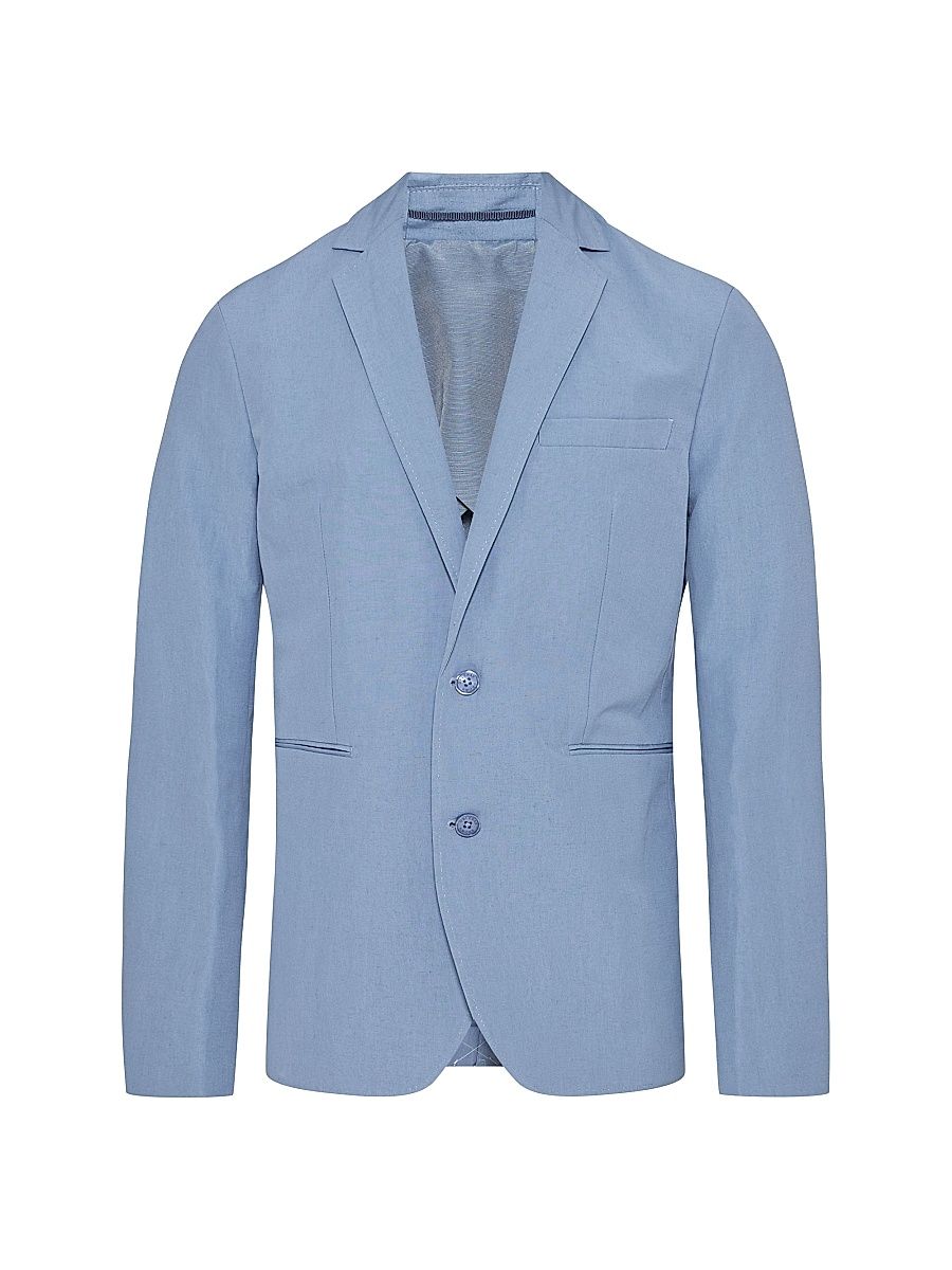 Men's Garret Linen & Cotton-Blend Two-Button Blazer - Springfield Blue - Size XL