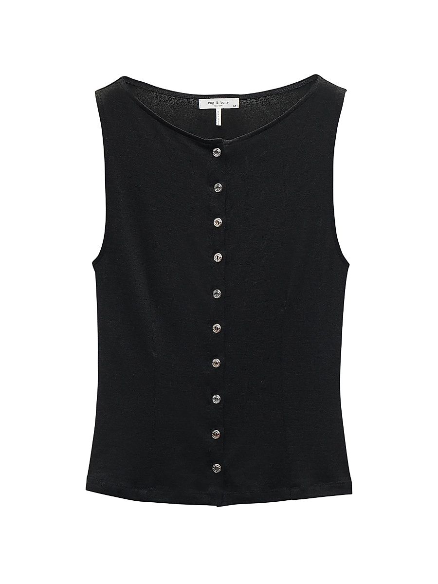 Women's The Knit Boatneck Tank - Black - Size XL