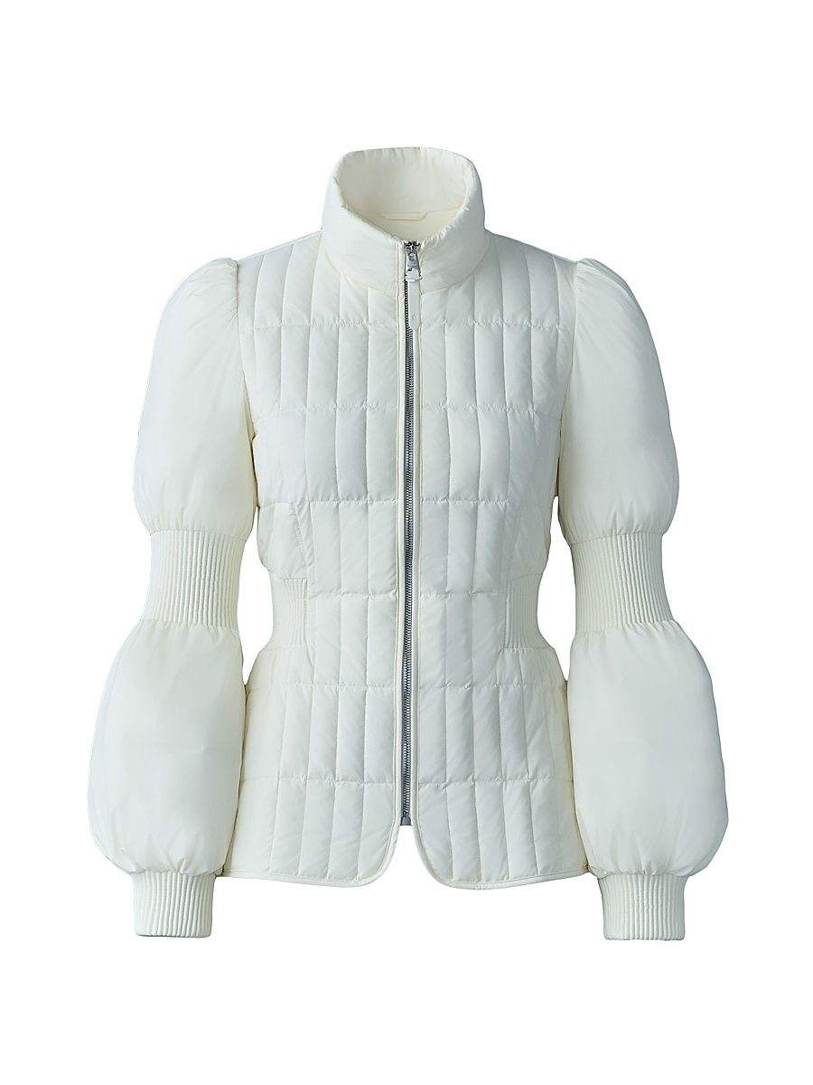 Women's Felicia Quilted Down Jacket - Cream - Size XS