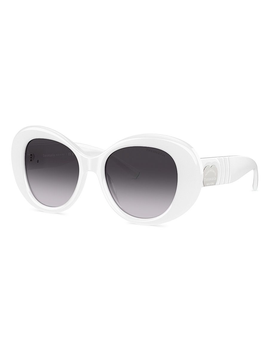 Women's 52MM Round Sunglasses - Gradient Grey White