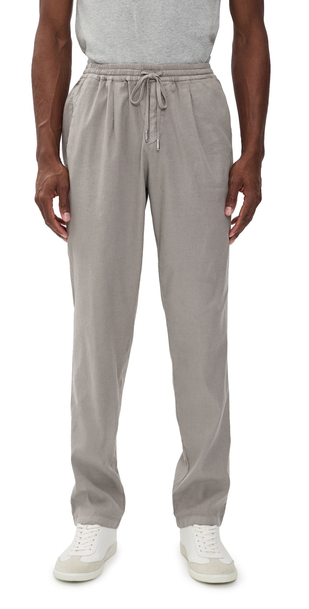 Fedeli Easy Linen Drawstring Pants Mushroom 50