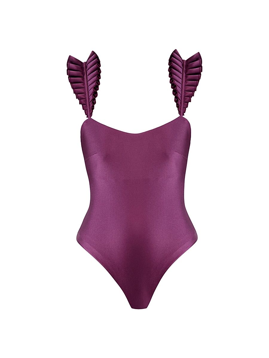 Women's Tisi One-Piece Swimsuit - Eggplant - Size Small