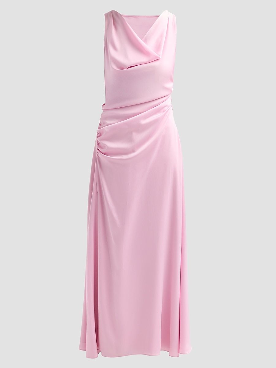 Women's Elinne Ruched Satin Gown - Bubblegum - Size 2