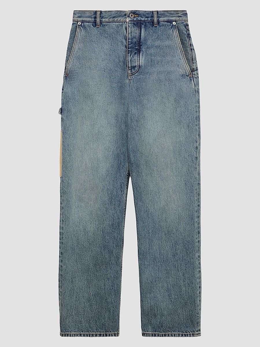 Men's Carpenter Washed Denim Straight Jeans - Washed Denim - Size 38