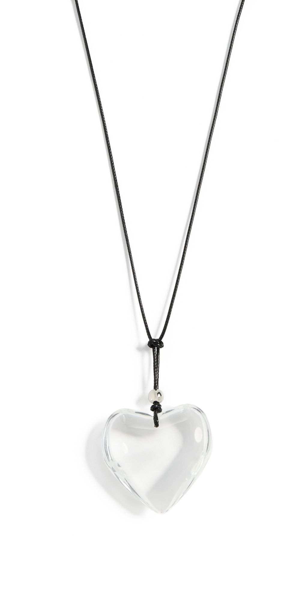 By Adina Eden Icy Puffy Heart Pendant Necklace Clear One Size