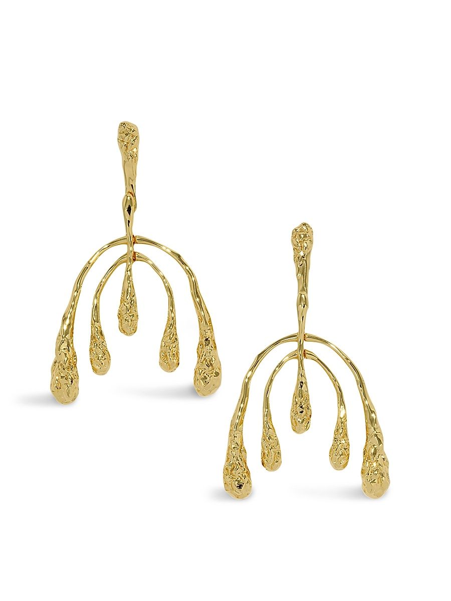 Women's Brutalist 14K-Gold-Plated Mobile Drop Earrings - Gold