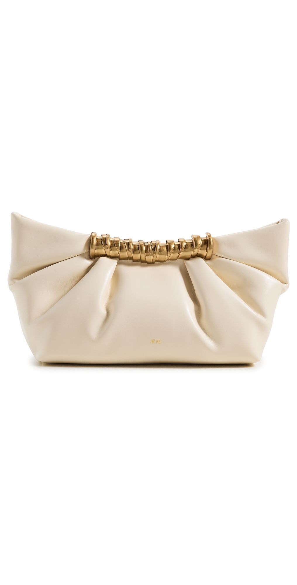 JW PEI Leia Pleated Clutch White One Size