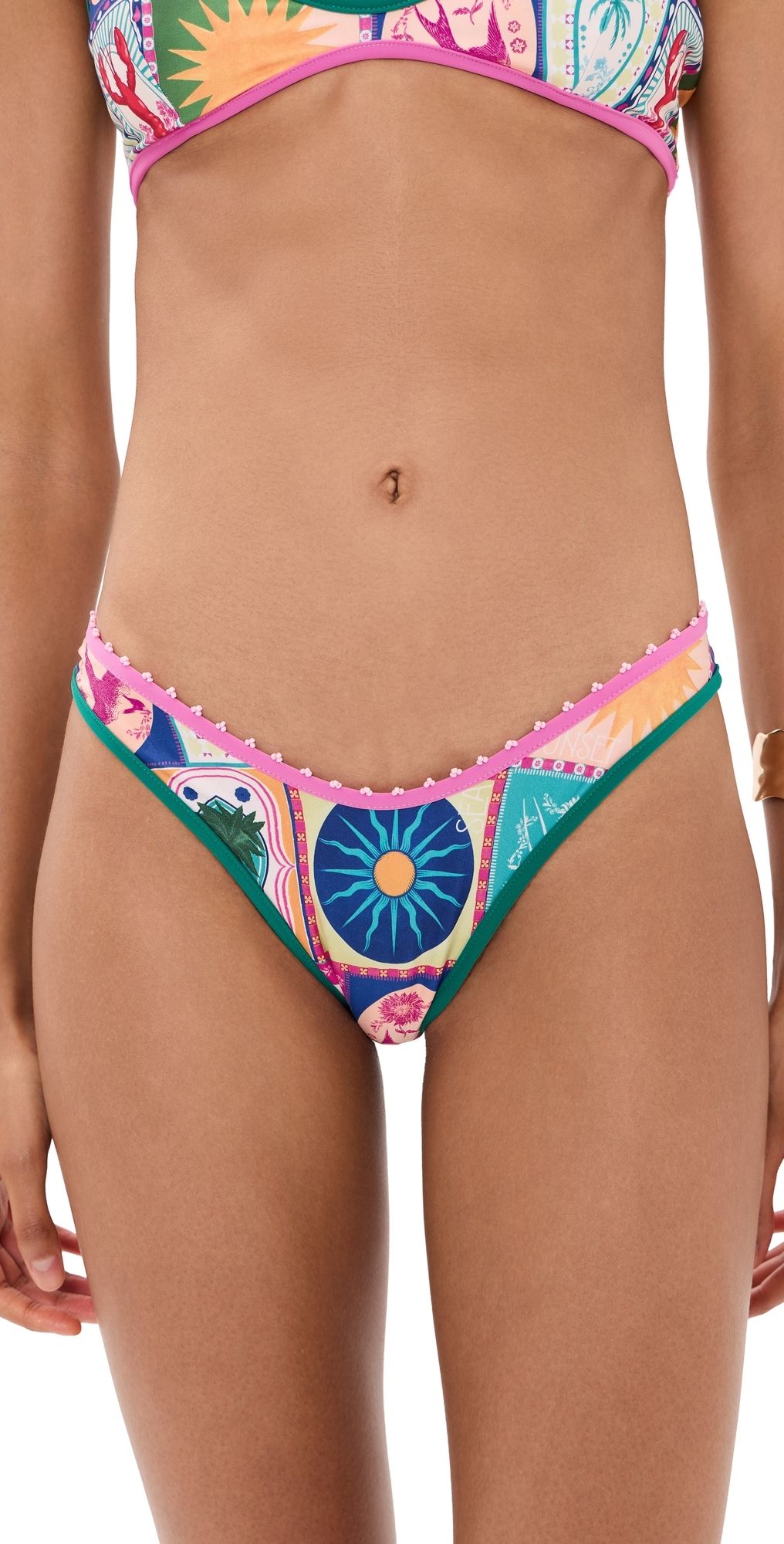 Agua Bendita Avy Hand Embroidered Reversible Bottoms Multicolor S