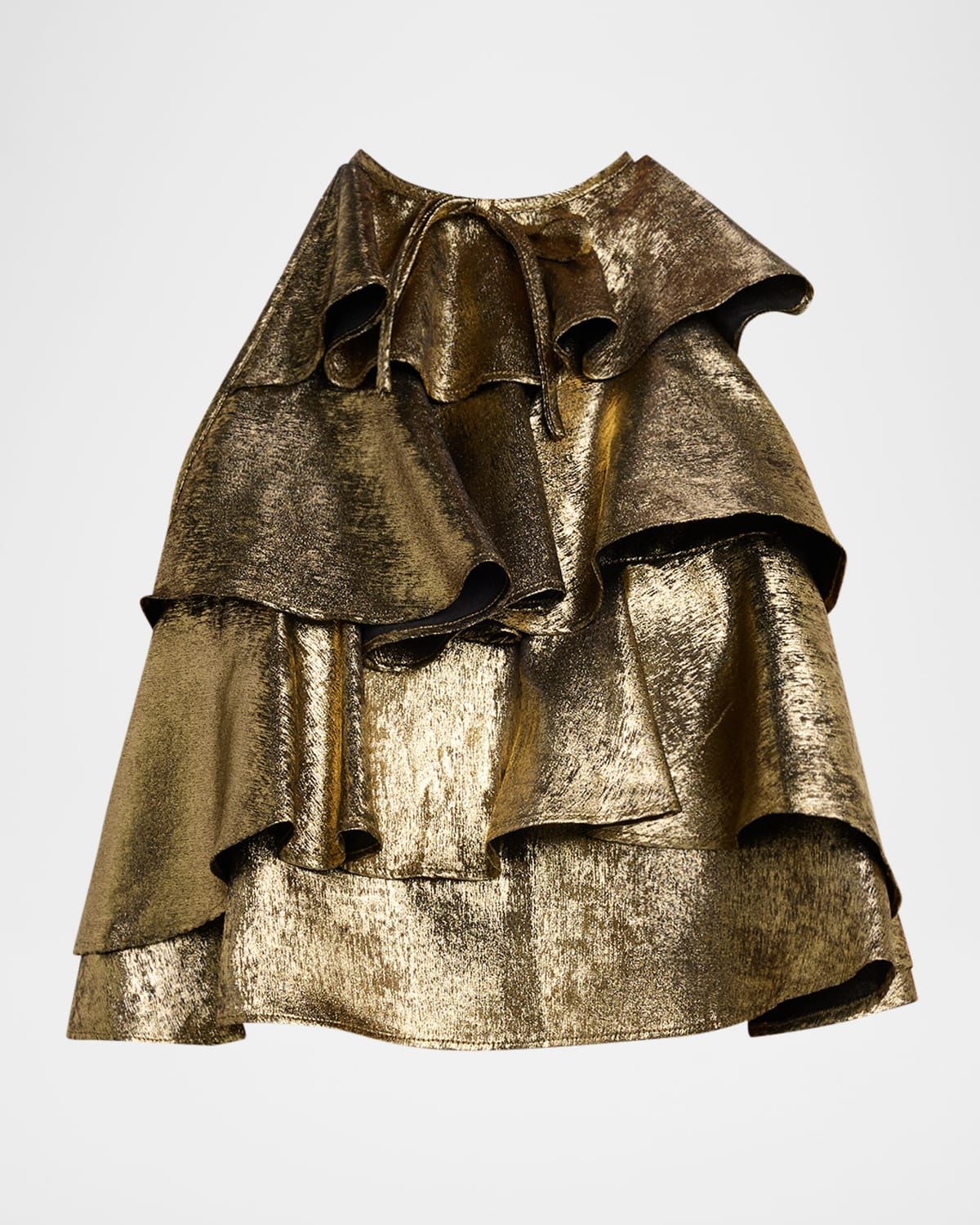 Bodil Metallic Ruffle Top