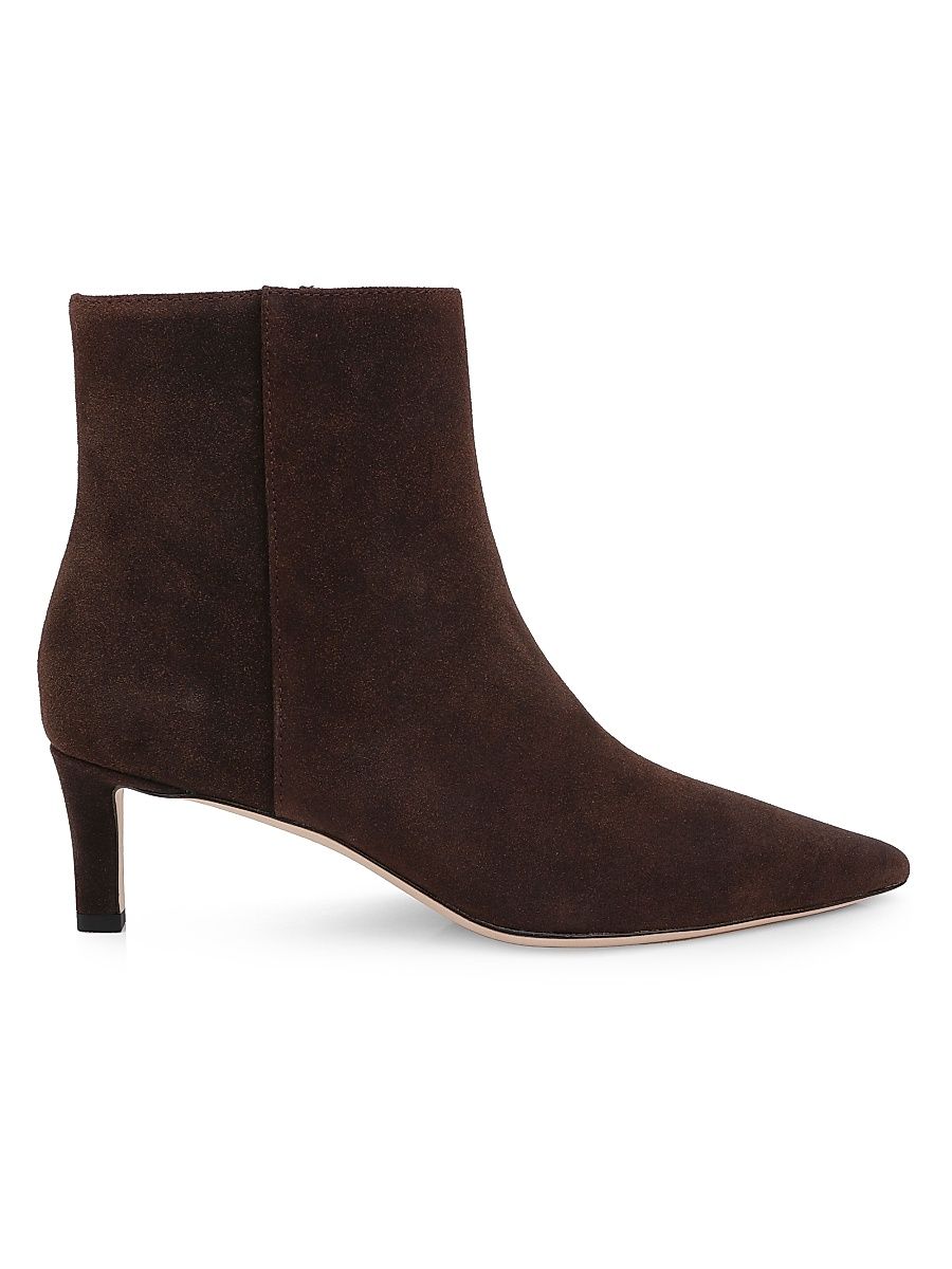 Women's Lilly 60MM Suede Ankle Boots - Dark Brown Suede - Size 6.5