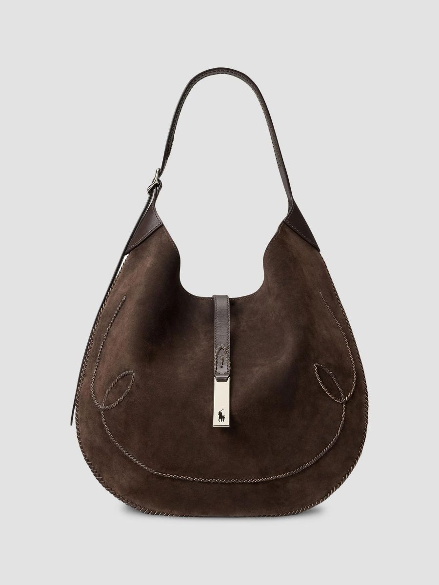 Polo Ralph Lauren Women's Polo ID Suede Western Large Shoulder Bag - Chocolate Tobacco