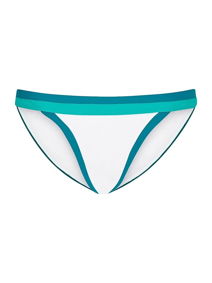 Women's Amalfi Colorblocked Bikini Bottom - Sea Green Multi - Size Large
