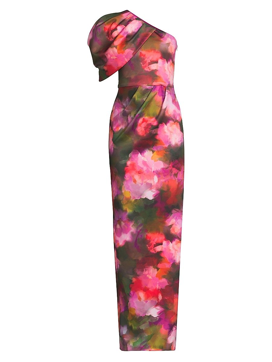 Women's Egan Floral Puff One-Shoulder Gown - Rose Fields - Size 14