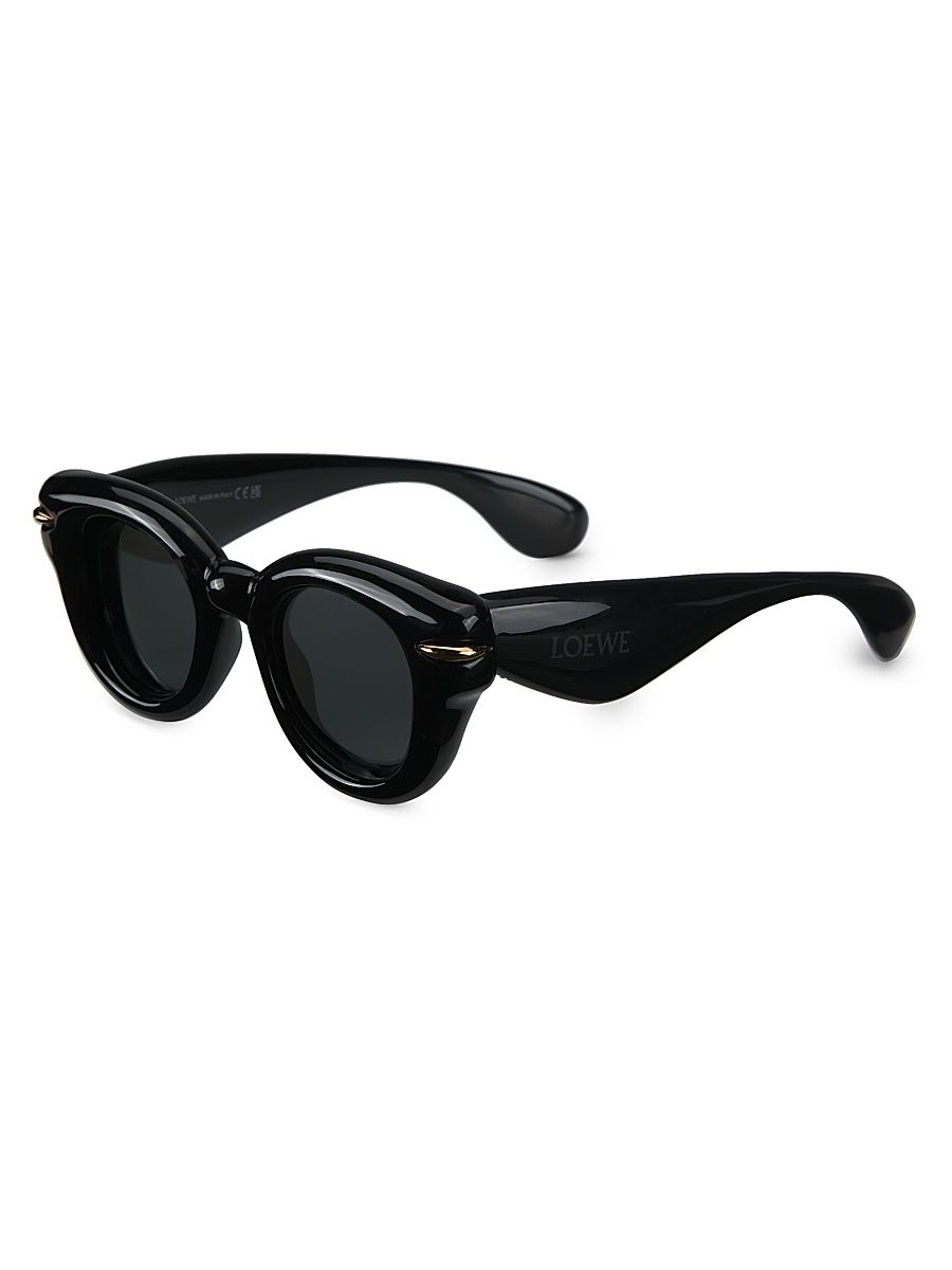 Men's Inflated Pantos 46MM Sunglasses - Black Smoke
