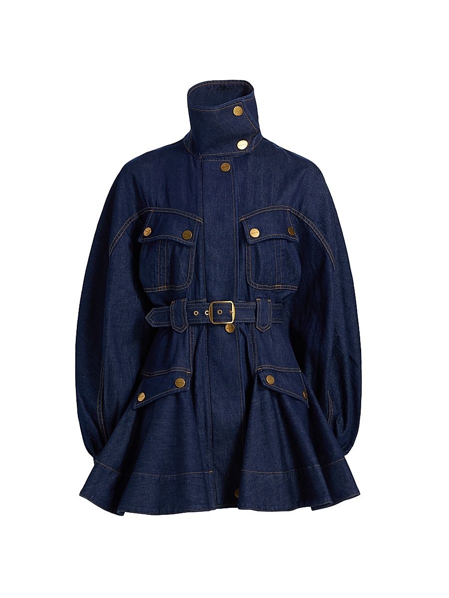 Women's Luna Denim Utility Minidress - Harbour Blue - Size 10